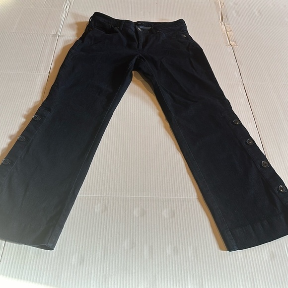 Banana Republic Logan dark jeans w 5 buttons down the legs zipper front poxkets - Picture 1 of 11